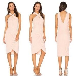 NWT CUPCAKES & CASHMERE / WALES VELVET MIDI HALTER DRESS